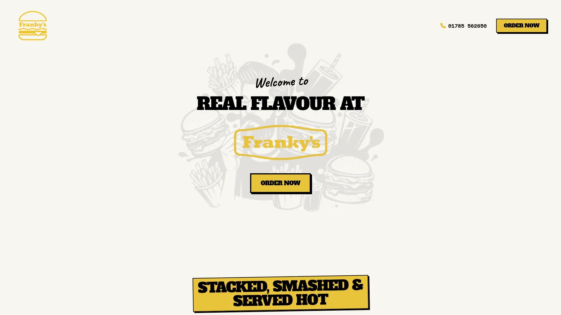 Franky's, a restaurant site designed, built and hosted by Centauri.