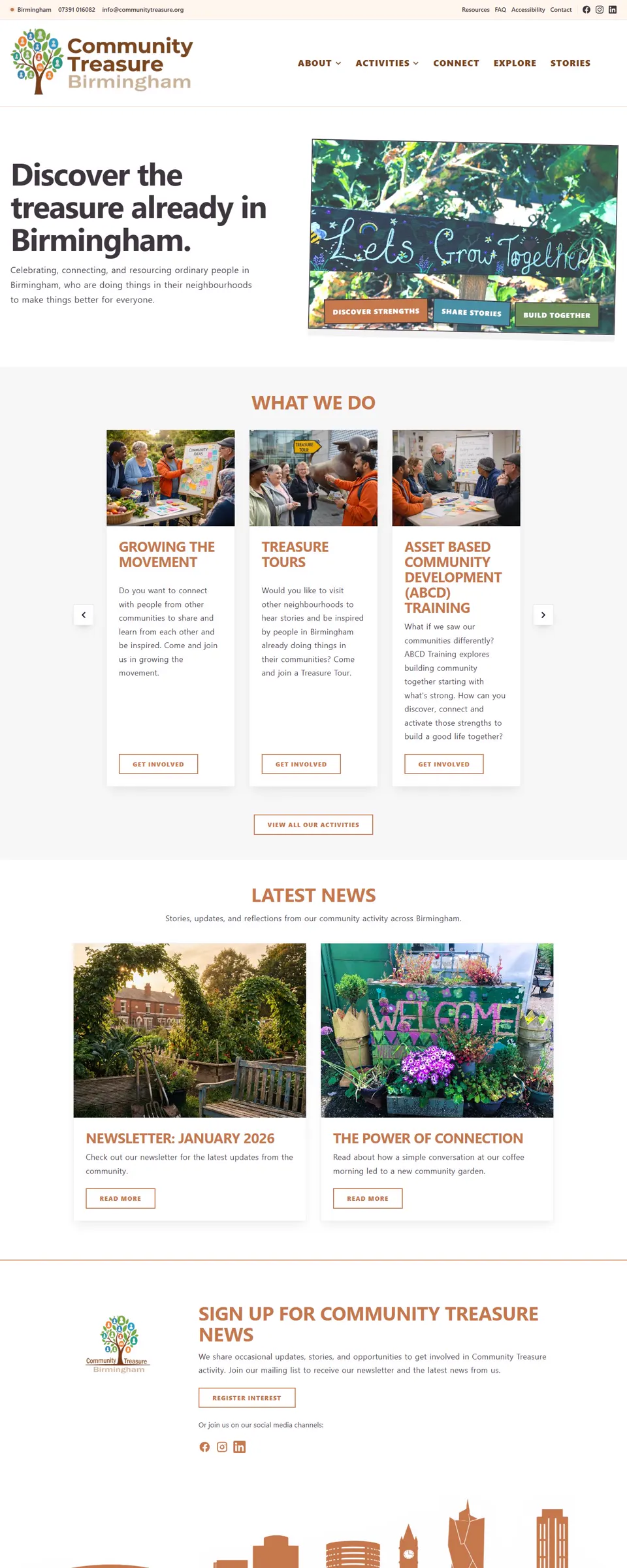 Community Treasure's website: A grassroots community network's new home: its tours, its news and its stories.